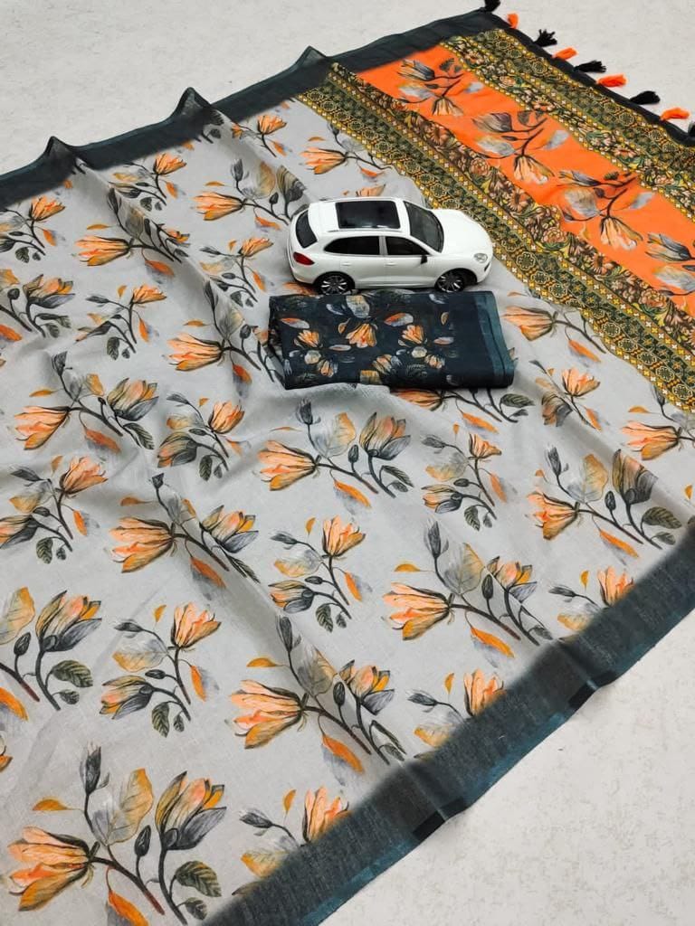 MG 343 Plain Linen Printed Daily Wear Sarees Wholesale Market In Surat With Price